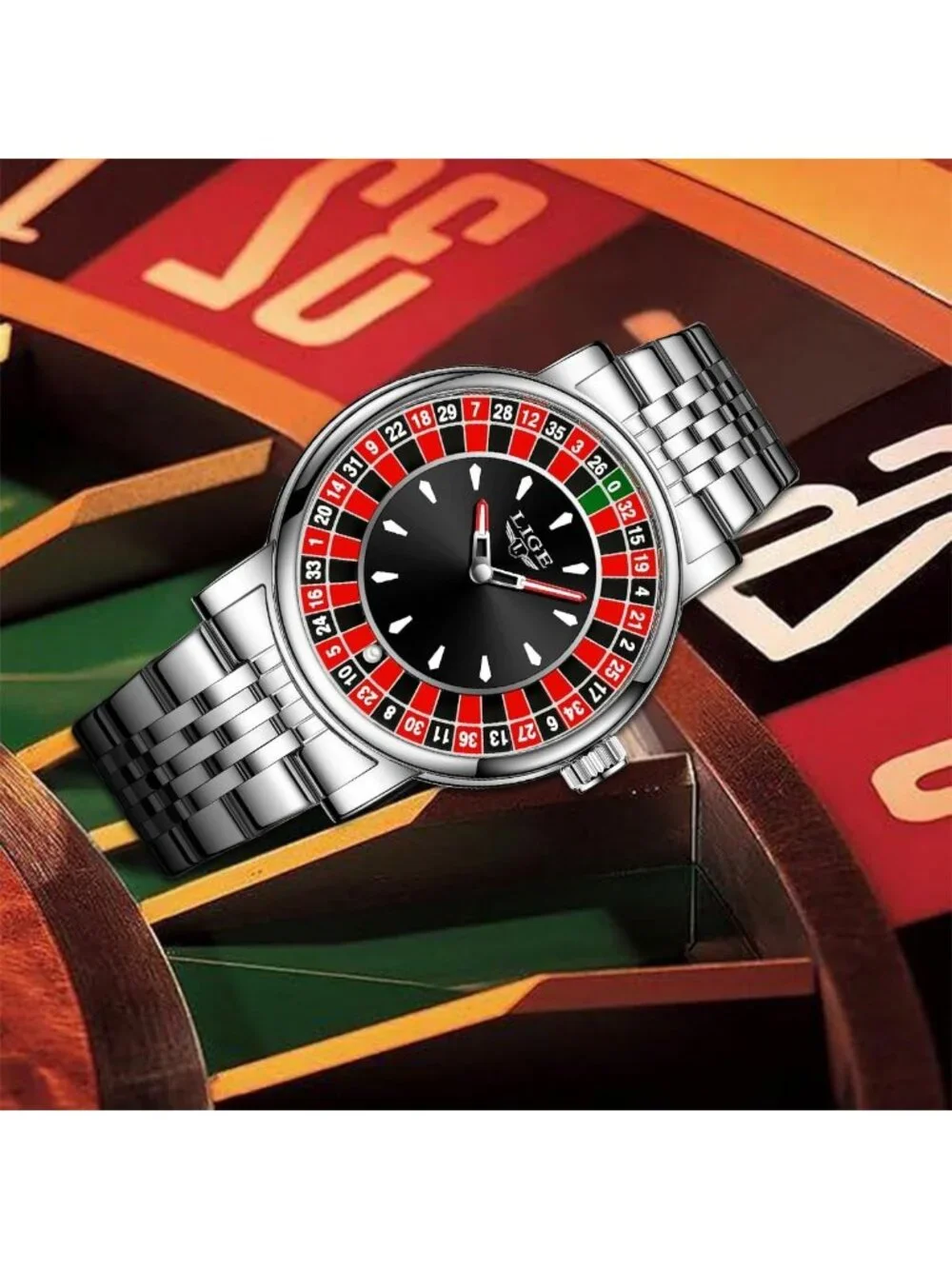 Waterproof Business Dress Quartz Watches for Men | Stylish Roulette Wheel Design